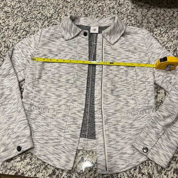 Cabi- Heather Gray French Terry Neo Marled Zip Front Moto Jacket- Small (5102) - Picture 13 of 14